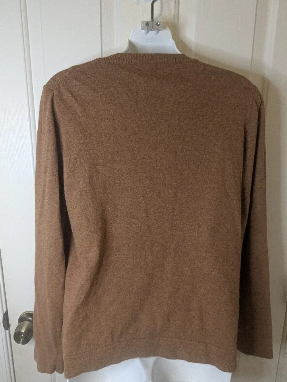 J Crew Teddie Sweater L  Brown Cotton Wool Crewneck Pullover Academia Preppy